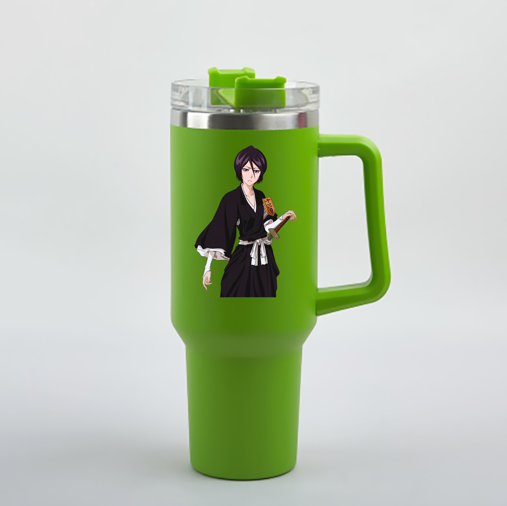 （画像用） ブリーチ 朽木ルキア BLEACH Kuchiki Rukia 1200mL車用タンブラー - クリスタルステッカー（プラスチックストロー付き）